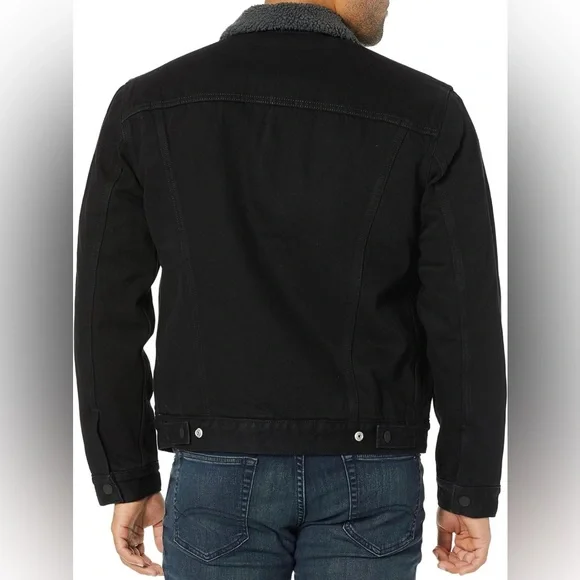 LEVI’S BLACK AND GREY DENIM SHERPA JEAN JACKET NEW WITH TAGS